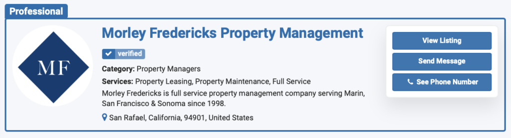 Results in our real estate directory for the property management company Morley Fredericks Property Management